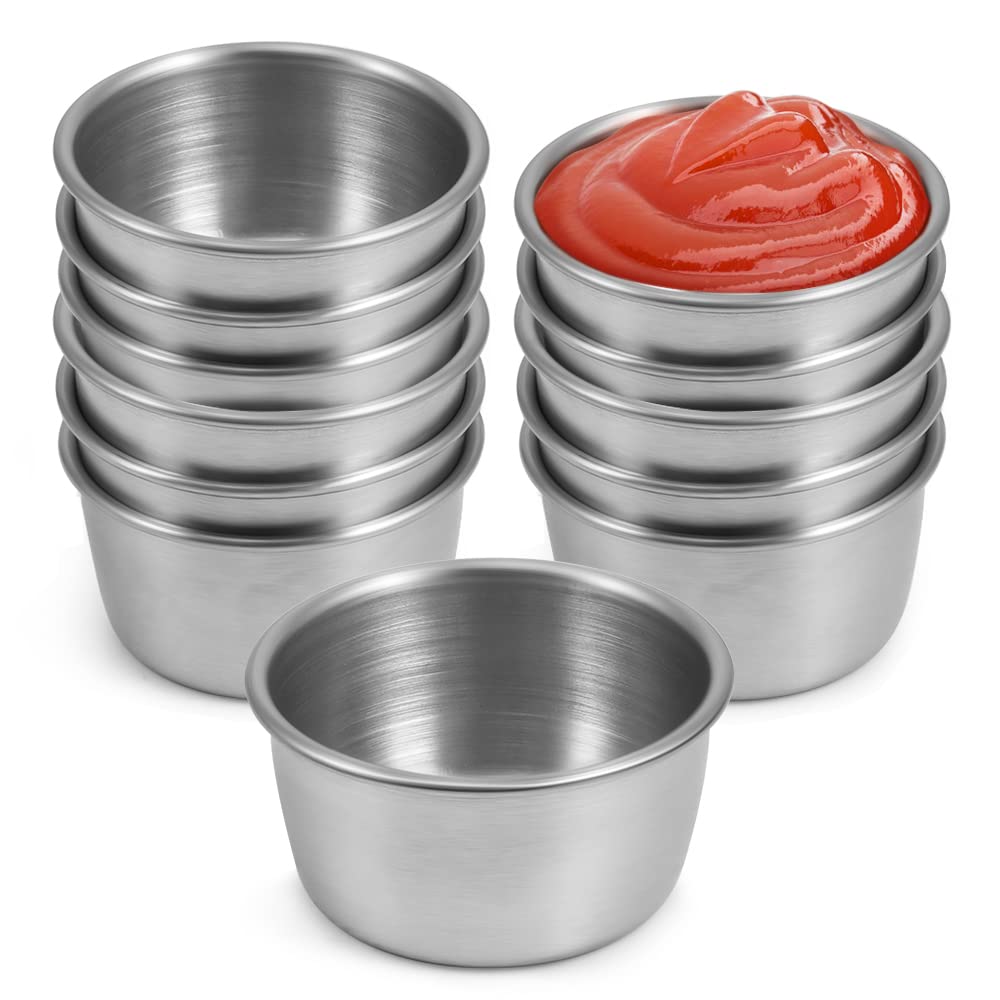 Ramekin Sauce Dipping Bowl Mini Sauce Cups Pudding Condiment Cups for Home Party Stainless Steel — AmyTalk