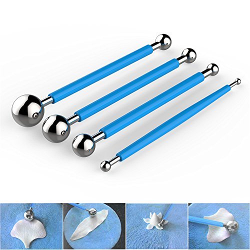 DIY Cake tools, 4Pcs Metal Ball Baking Fondant Cake Tools Stainless Steel 8 Head Pen for Sugar Flower — AmyTalk